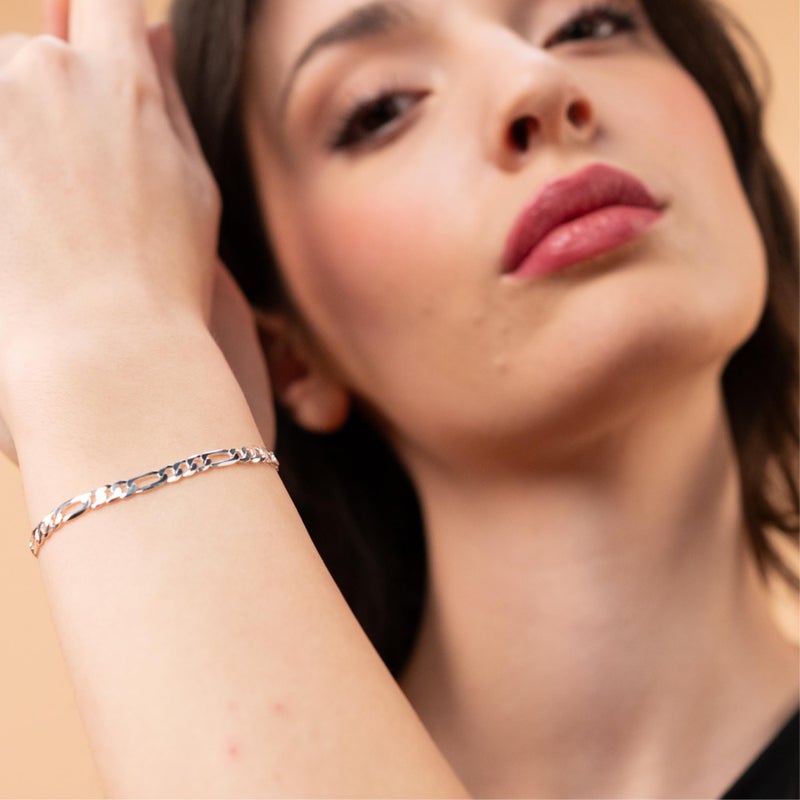 QUADRI Figaro Link Chain in 925 Sterling Silver, Italian 5mm Bracelet for Men Women, 7 to 8.5 Inch, Made in Italy, Gift Box Included - Image 5